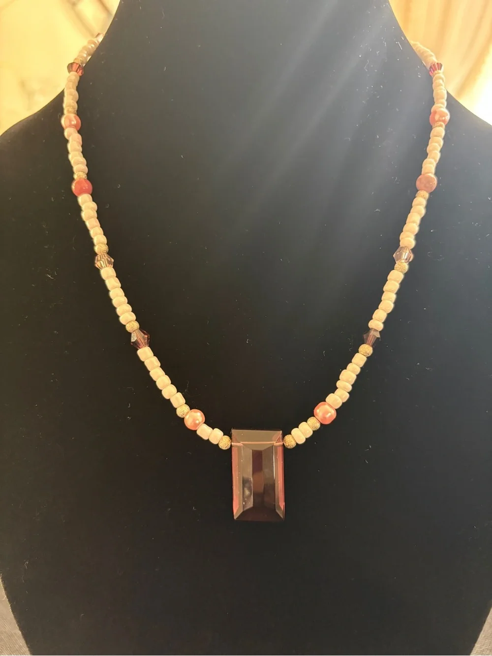 Purple Beaded necklace and Bracelet Set